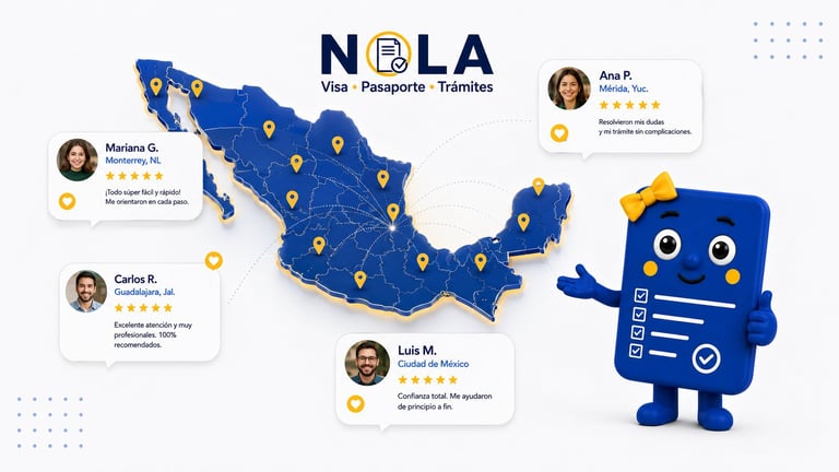 Mapa de México con ubicaciones de clientes NOLA